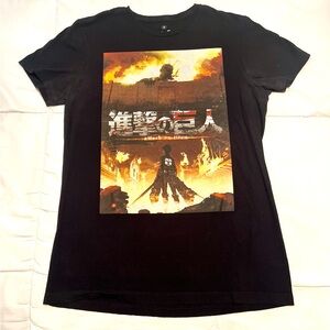 Black 'Attack on Titan' Men’s Graphic Tee - Eren Yeager-Season 1 Tee-Size Medium